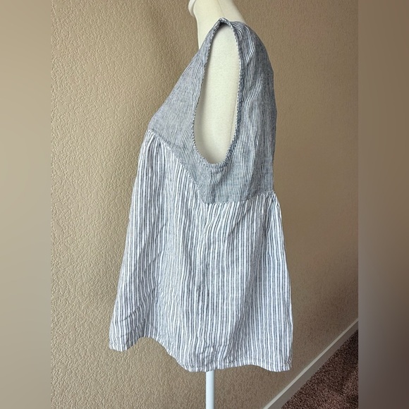 NWT Lucky Brand Linen Striped Sleeveless Tunic Top Small - Picture 9 of 9